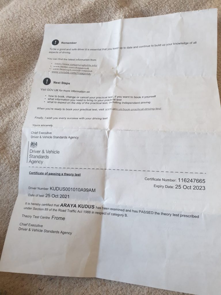 Buy Real Theory Test Certificate